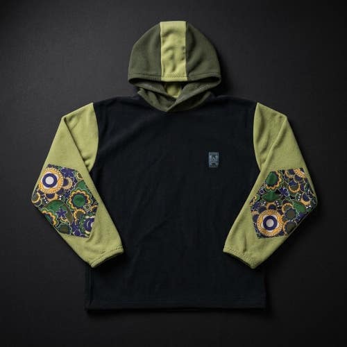 Vintage Rad Rags Made in USA Colorblock Fleece Hoodie Floral Mens M Gorpcore