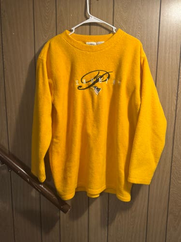 Vintage Pittsburgh Penguins Yellow Fleece – The Edge NHL – Large
