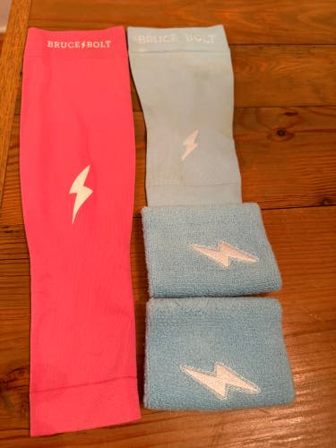 Bruce Bolt arm sleeves and wrist band (new and used)