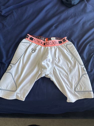 White Medium Men's Under Armour Compression Shorts With Pocket For Cup