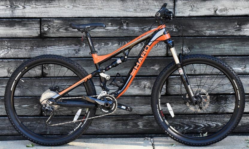HARO SHIFT R5 MOUNTAIN BIKE, SIZE MEDIUM, 16", 10 SPEED, ALUMINUM, FULL SUSP