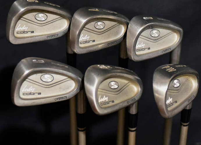LADY COBRA OVERSIZE IRONS SET 6-9, PW SW FLEX: LADIES LENGHT: 37 IN RIGHT HANDED