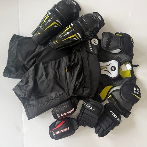 Youth Hockey Pad Bundle — Shin Guards, Elbow Pads, Gloves, Chest Pad, Pants