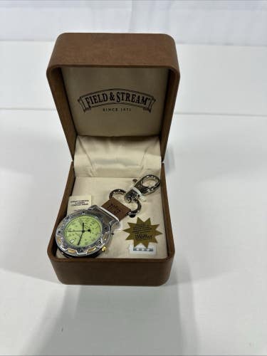 #563 Field & Stream Camp Master Multifunctional Pocket Compass with Green Dial