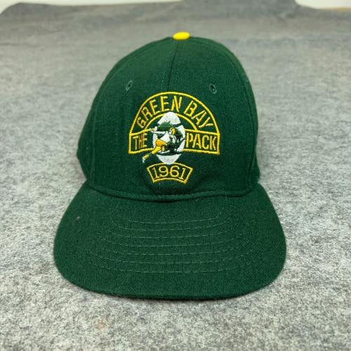 Green Bay Packers Mens Hat 7 1/8 Fitted Wool Roman USA Football NFL Throwbacks