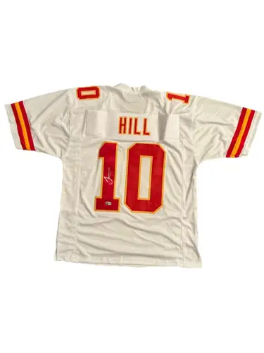 TYREEK HILL Signed Kansas City Chiefs Custom White Jersey BECKETT AUTH BT71593