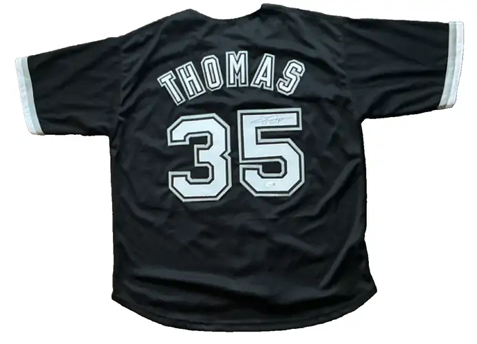 FRANK THOMAS Signed White Sox Custom Jersey JSA WITNESSED HOF 2-Time MVP