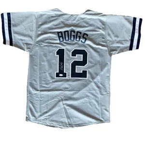 WADE BOGGS Signed Yankees Custom Jersey JSA WITNESSED COA WIT770298 HOF 05 3000