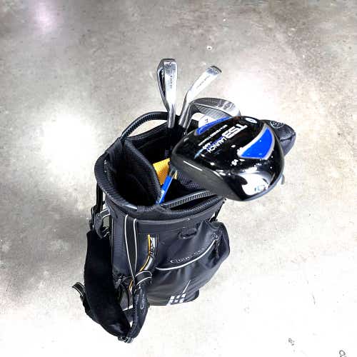 US Kids TS3 V5 Club Set Driver 4H 5-PW SW Putter TS3 63" Yellow JR RH HC +Bag