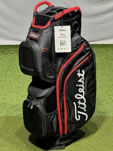 Titleist Cart 15 Golf Cart Bag TB22CT8 Black/Black/Red NEW!