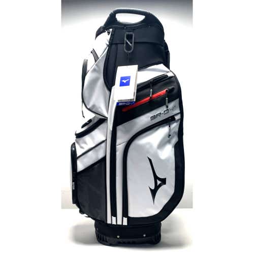 Mizuno BR-D 4C Cart Bag White/Black/Red 14-Way Divide Dual Strap Golf Bag NEW