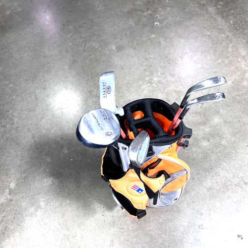US Kids UL-24 Club Set 3W 6 & 8 PW Putter Kid Power 51-35 Orange Junior RH +Bag