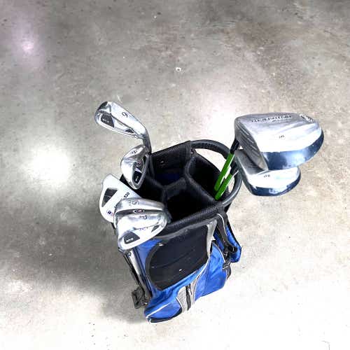 US Kids Ultralight Wt-15 Club Set DR 3W 6 & 8 PW SW Putter 57" Green JR RH +Bag
