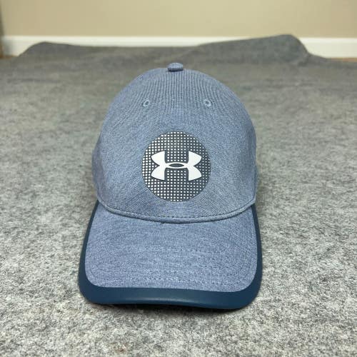 Under Armour Mens Hat Large Flex Blue White Golf Sports Workout Causal Logo Cap