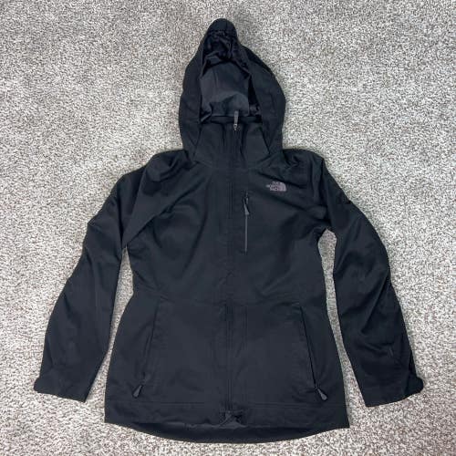 North Face Jacket Womens Medium Black Hiking Hooded DryVent Shell Coat Hiking