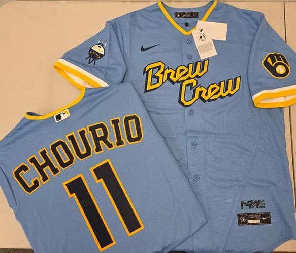 Milwaukee Brewers YELICH CHOURIO TURANG 100% REAL Jersey CITY CONNECT NWT