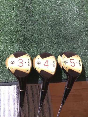 RAM Lady Craigton 3-4-5 Woods Set RAM Lite Ladies Steel Shafts *VGC*