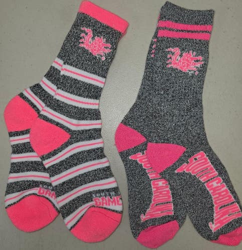 ST7 Mens NCAA SOUTH CAROLINA GAMECOCKS Crew Socks Lot of 2 Pair MEDIUM New