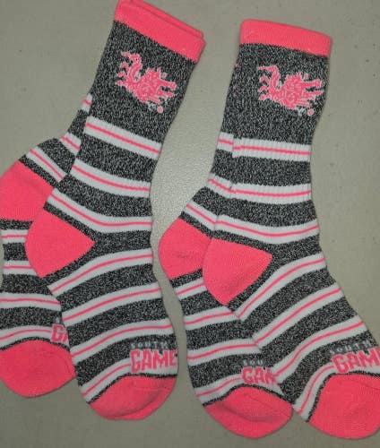 ST8 Mens NCAA SOUTH CAROLINA GAMECOCKS Crew Socks Lot of 2 Pair MEDIUM New