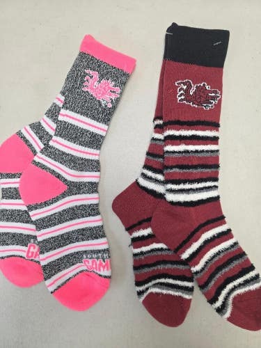 ST9 Mens NCAA SOUTH CAROLINA GAMECOCKS Crew Socks Lot of 2 Pair MEDIUM New