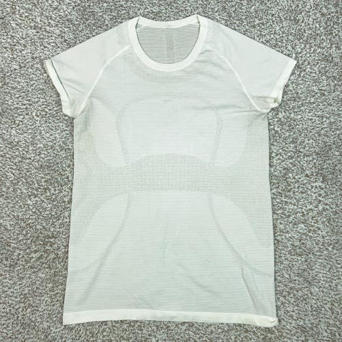 Lululemon Shirt Womens 12 White Swiftly Tech Short Sleeve Yoga Running Top Sport