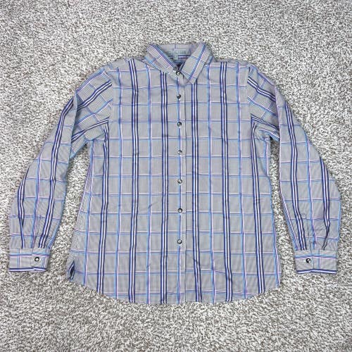 Foxcroft Womens Shirt 10 Multicolor Plaid Long Sleeve Non Iron Button Up Cotton