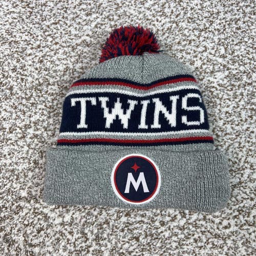 Minnesota Twins Men Hat One Size Gray Knit Pom Beanie Ford Baseball MLB SGA Logo