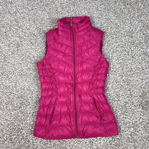 Athleta Vest Womens XS Pink Down Puffer Quilted Lightweight Downalicious Deluxe
