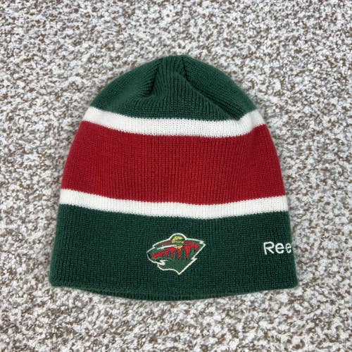 Minnesota Wild Mens Beanie Green Red One Size Hockey NHL Reebok Sports Logo