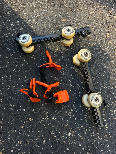 Roller skate guards and 2 pairs of Skateez