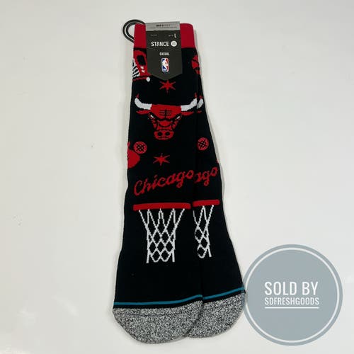 Stance Chicago Bulls Socks Bulls Landmark Red Black L 9-13