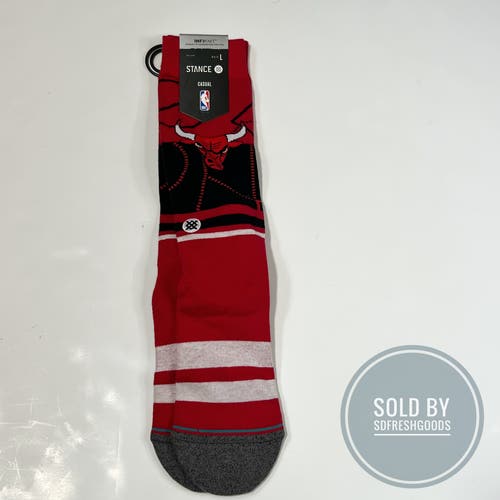 Stance Chicago Bulls Crew Socks Bulls Cross Court Size L 9-13