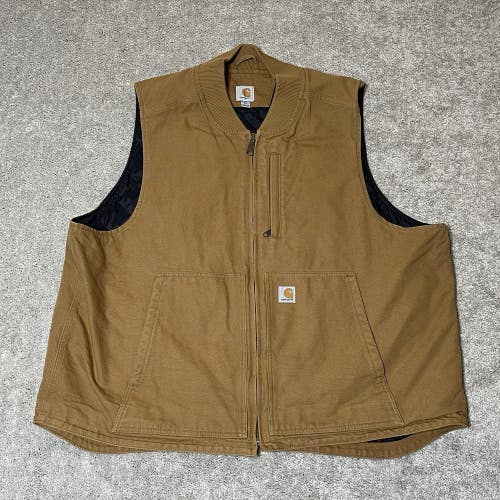Carhartt Mens Canvas Duck Vest Brown 3M Thinsulate 104395-BRN Mens Size 3XL
