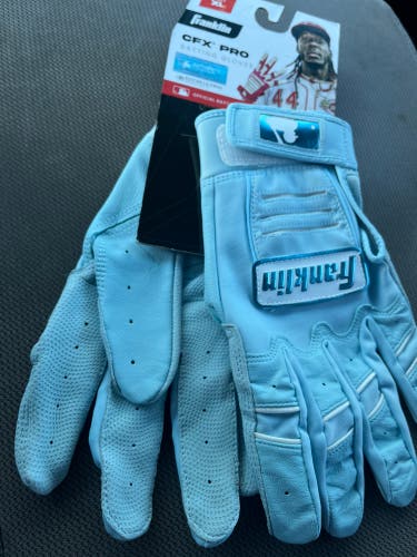 Franklin Adult XL CFX PRO Batting Gloves Baseball Softball Baby Blue NEW