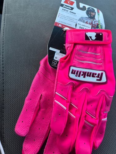 Franklin Adult L CFX PRO Batting Gloves Baseball Softball Pink NEW