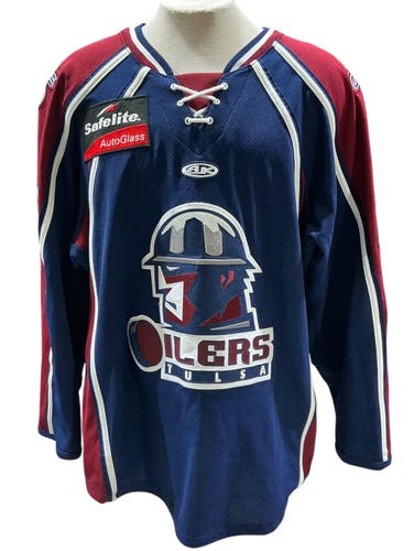 Athletic Knit Tulsa Oilers Pro Stock Game Jersey Navy Size 54 (Used)