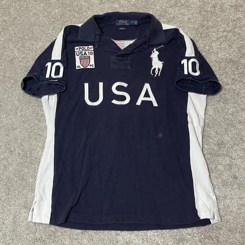 Polo Ralph Lauren Size L Mens Big Pony USA 10 Chief Keef Shirt Jersey Cotton