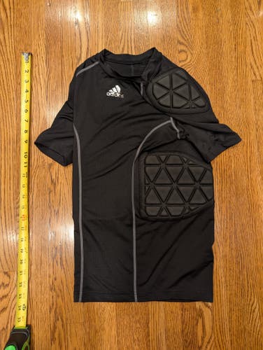 Adidas Techfit Padded Compression Shirt, Adult Small, 4-Pad Shoulder/Rib