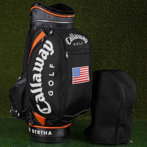 Callaway Big Bertha Fusion FT-3 HX Tour Staff Bag 10 Top 6 Way, Hood & USA Flag