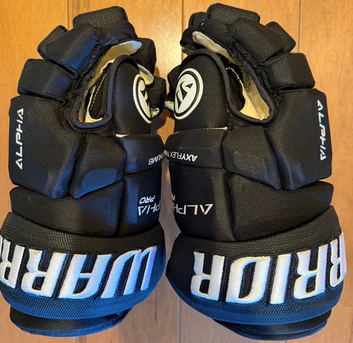 Warrior Alpha Pro Senior Hockey Gloves 14" Black - Pro Palm (Used)