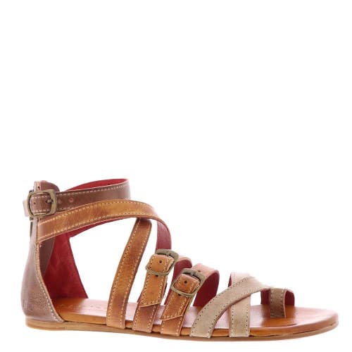 Bed|Stu Miya F373046-216 Sandals Womens 6.5M Cafe Latte Leather Strappy ZOGG4072