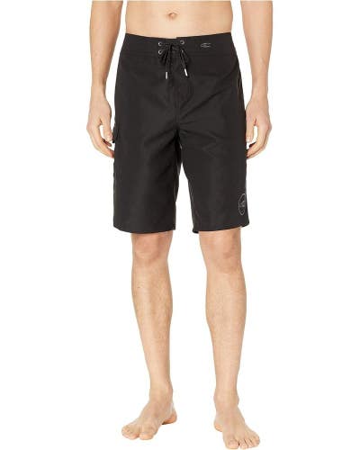 O'Neill Santa Cruz Solid 2.0 Boardshorts Mens 34 Onyx Drawstring Swimwear DAC253