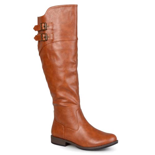Journee Collection Tori Women's 9 Brown Leather Knee-High Riding Boots RHS9836