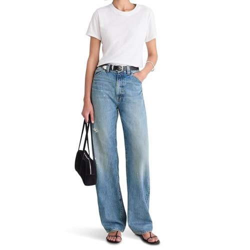 Madewell Balloon Jeans Womens 25 Dobbins Wash Denim Cotton Barrel Leg GBO4517