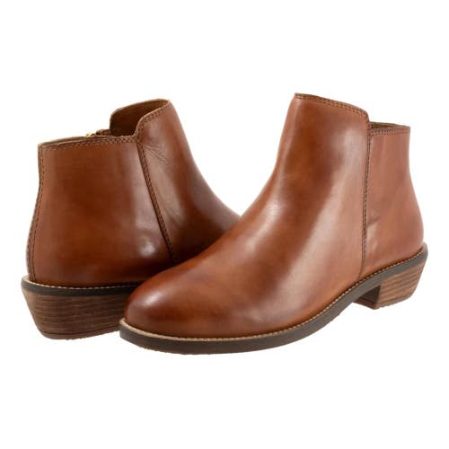 Softwalk Rocklin 2.0 Ankle Boots Women's US 9 N Cognac Leather Side Zip ZOGG4105