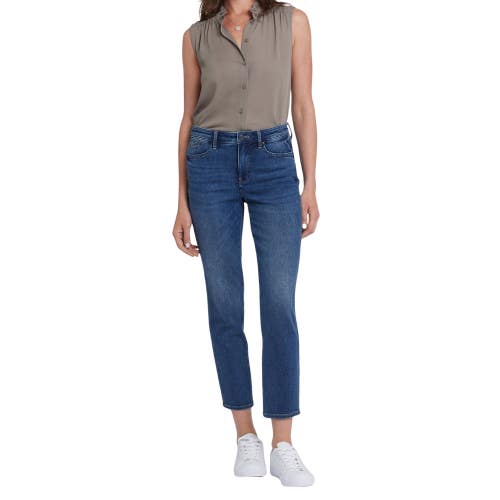 NYDJ Stella Tapered Jeans Womens 8 Blue Denim Cotton Stretch Rio Rapids GBO4519