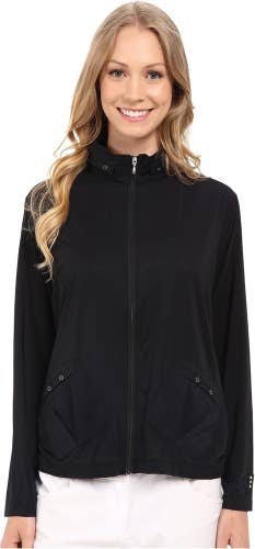 Jamie Sadock Sunsense Jacket Women's 2XL Jet Black Lightweight Full Zip DAC261