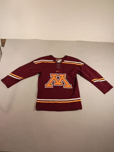 Nike Minnesota Golden Gophers Hockey Jersey Maroon/Yellow/White Youth M