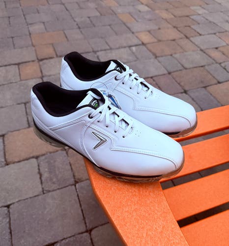 Callaway Mens Xtreme M146 Waterproof Leather Cleated Spikes Golf Shoes White 9.5