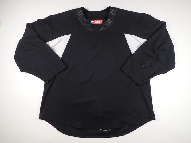 Share CCM MIC Pro Stock Hockey Player Practice Jersey Blank Black 56